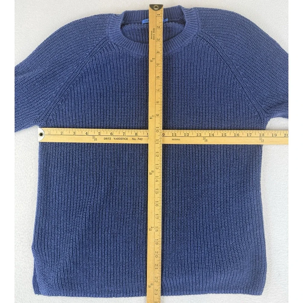 J. McLaughlin Long Sleeve Linen Blend Pullover Sweater Womens Large Blue Coastal